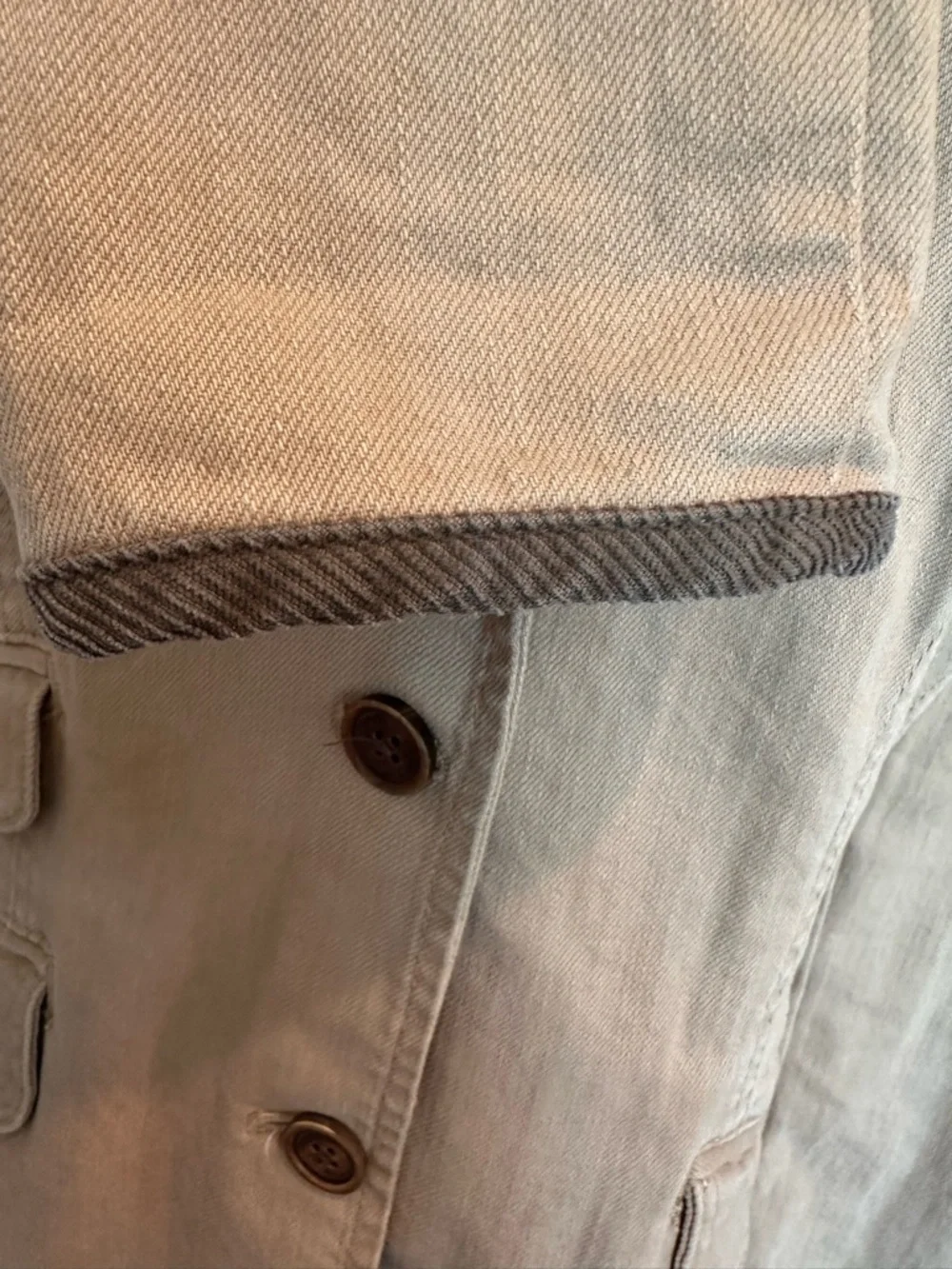 Lauren Jeans Co. Stretchy Denim Blazer Jacket Tan M